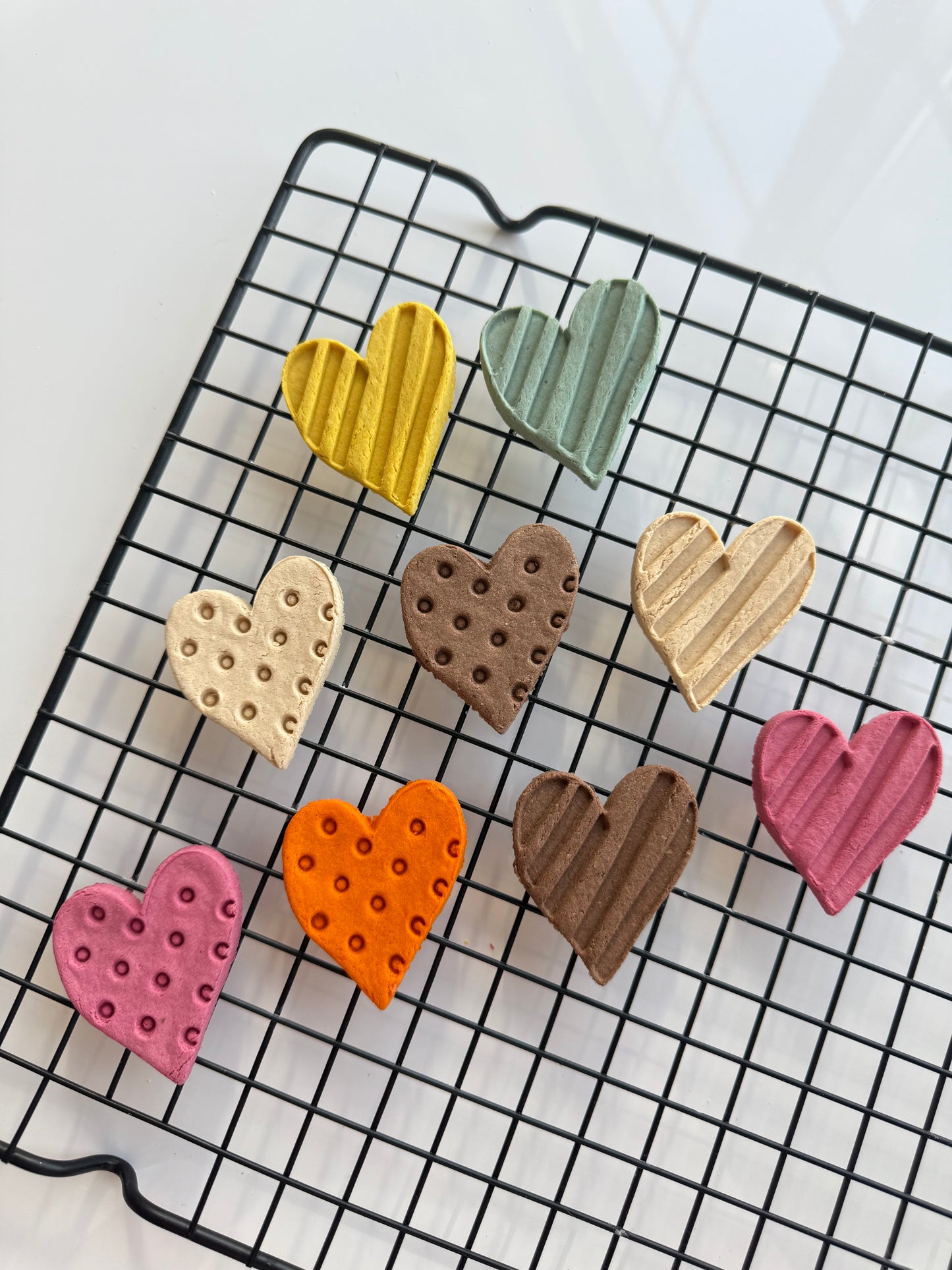 Heart Shaped Mixed Valentine's Cookies| Goat Milk Based |Crunchy |9ct | Assorted Designs