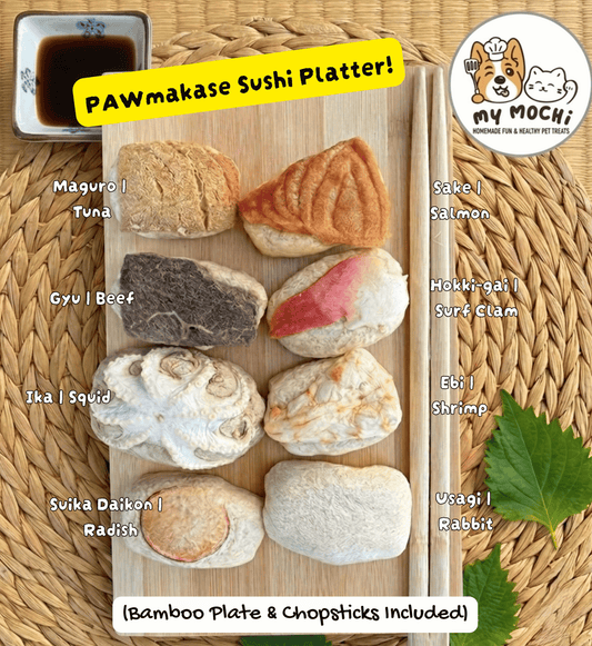Pawmakase Sushi Platter At Home (Life-size) – Soft & Crunchy, Whole Set of 8 Kinds