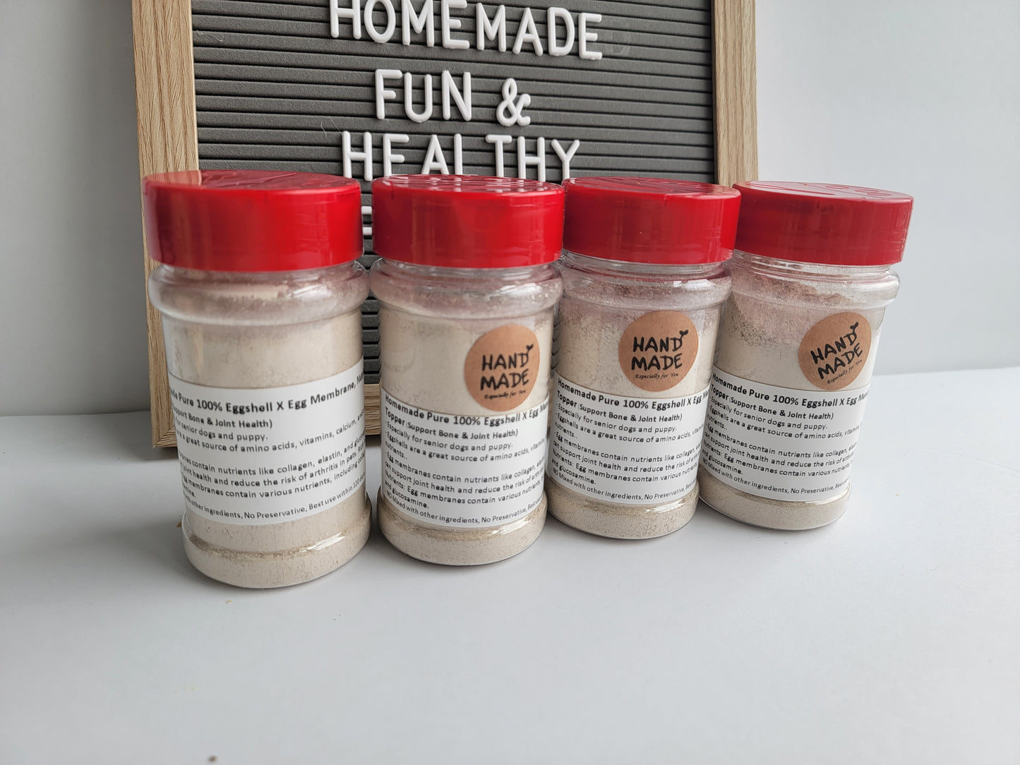 Homemade 100% Pure Egg Shell & Egg Membrane Powders| Nutrition Topper |Softie | 1.8oz/50g