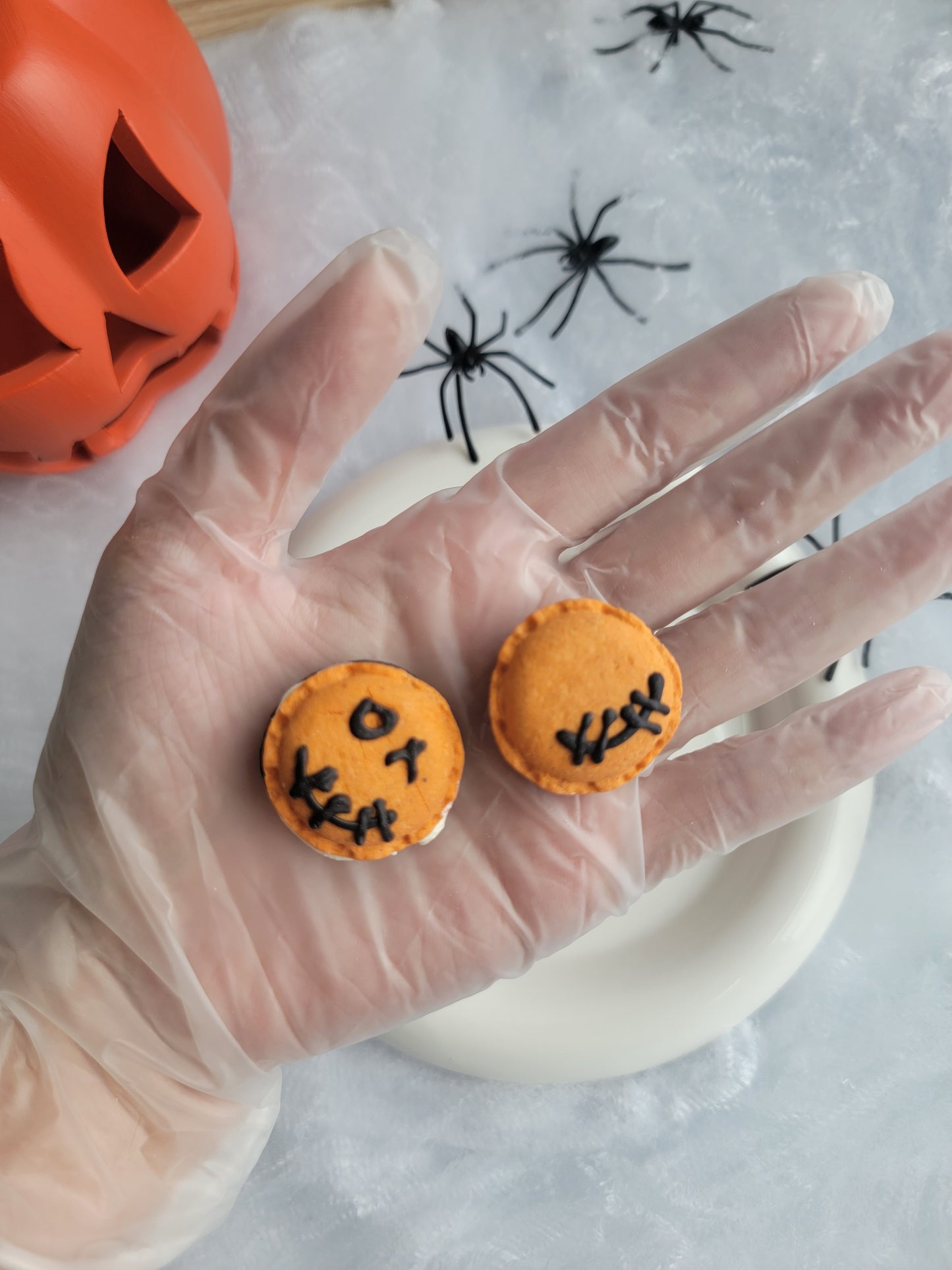 Spooky Duck Macarons (Dog/Cat treats), Halloween Special| Meat Based | Crunchy |7ct| Assorted Designs