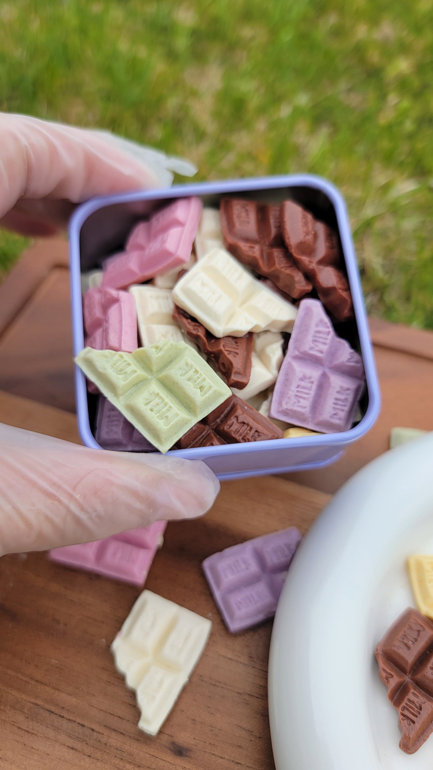 Mini 'Chocolate' with Candy Tin | Goat Milk Based |Crunchy |20ct | Assorted Designs