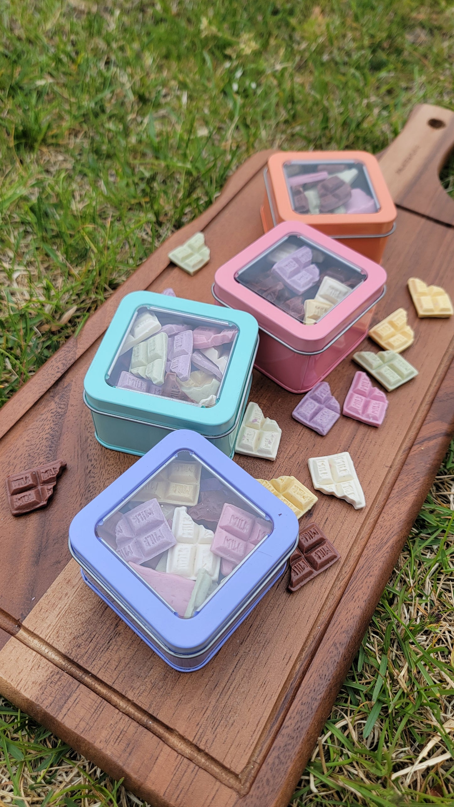 Mini 'Chocolate' with Candy Tin | Goat Milk Based |Crunchy |20ct | Assorted Designs