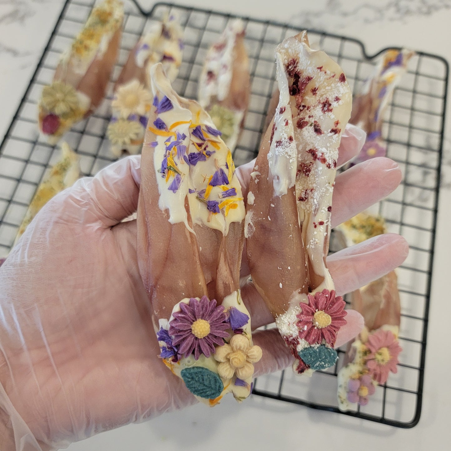 Artisan Herbal Rabbit Ears Chew & Enrichment | Meat Based |Chomper | 4ct | Assorted Designs