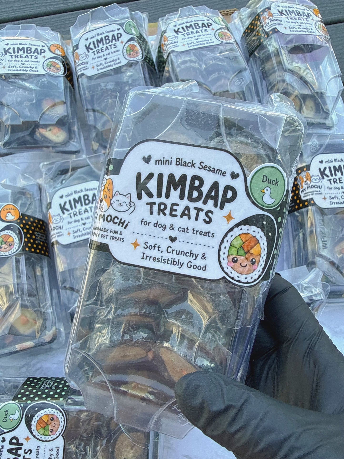 Mini Korean Black Sesame Kimbap Bites | Chicken or Duck | Meat Based | Soft Crunchie | 14ct