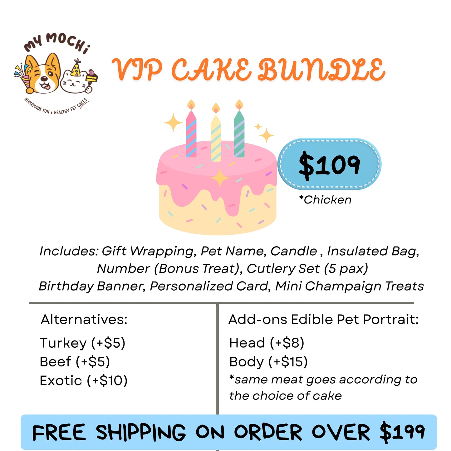 Macaron Cake Bundle (3 Tiers) | Dog & Cat Cake | Special Cake for the Special Paw | Organic Yogurt X Meat