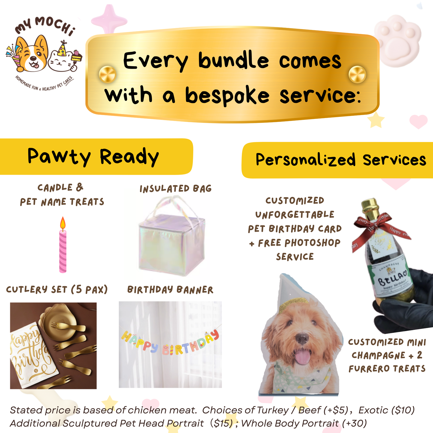 Macaron Cake Bundle (3 Tiers) | Dog & Cat Cake | Special Cake for the Special Paw | Organic Yogurt X Meat