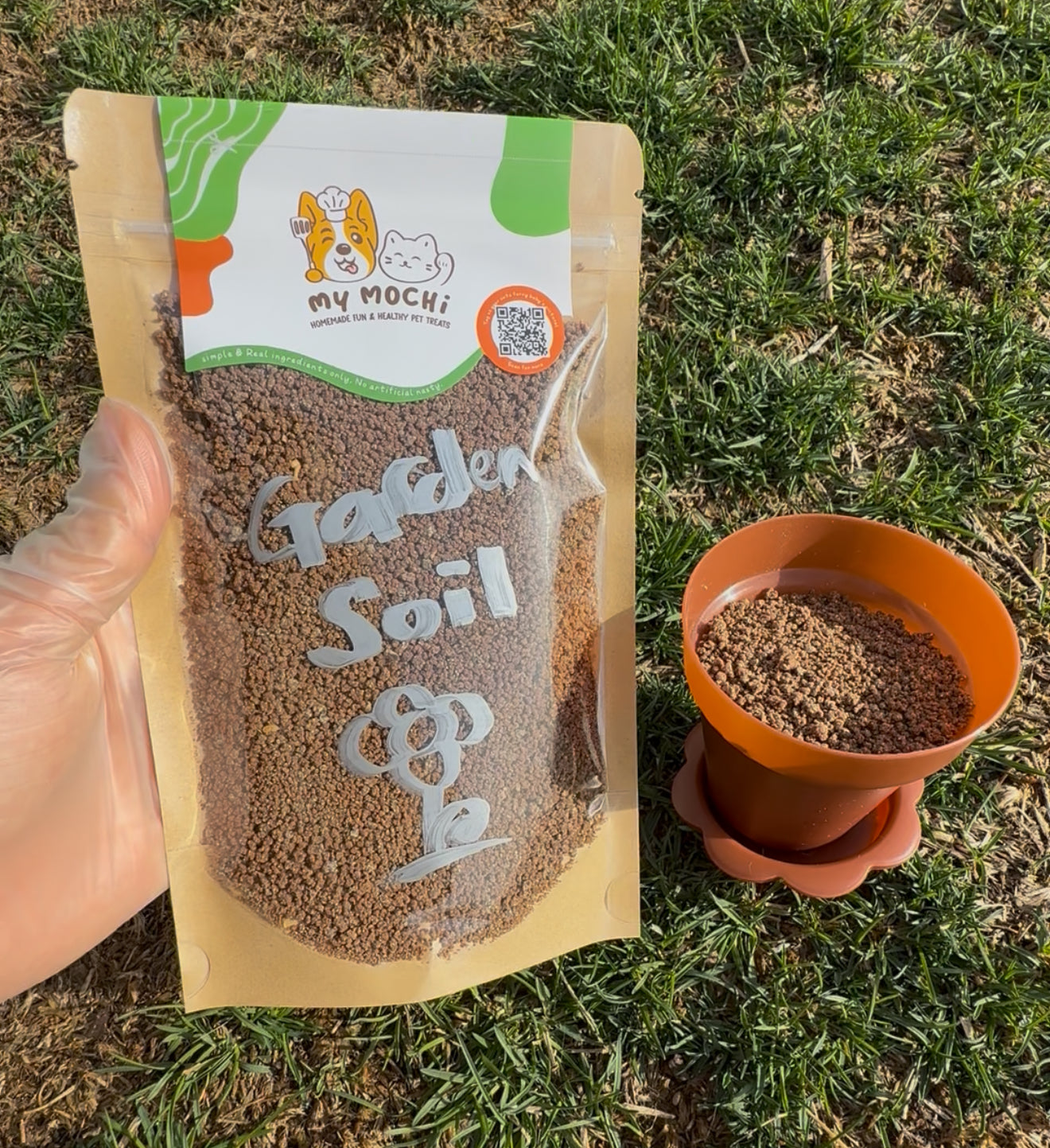 Edible Garden Soil + Mini Pot Set| Meat Based |Softie | 3.5oz/100g