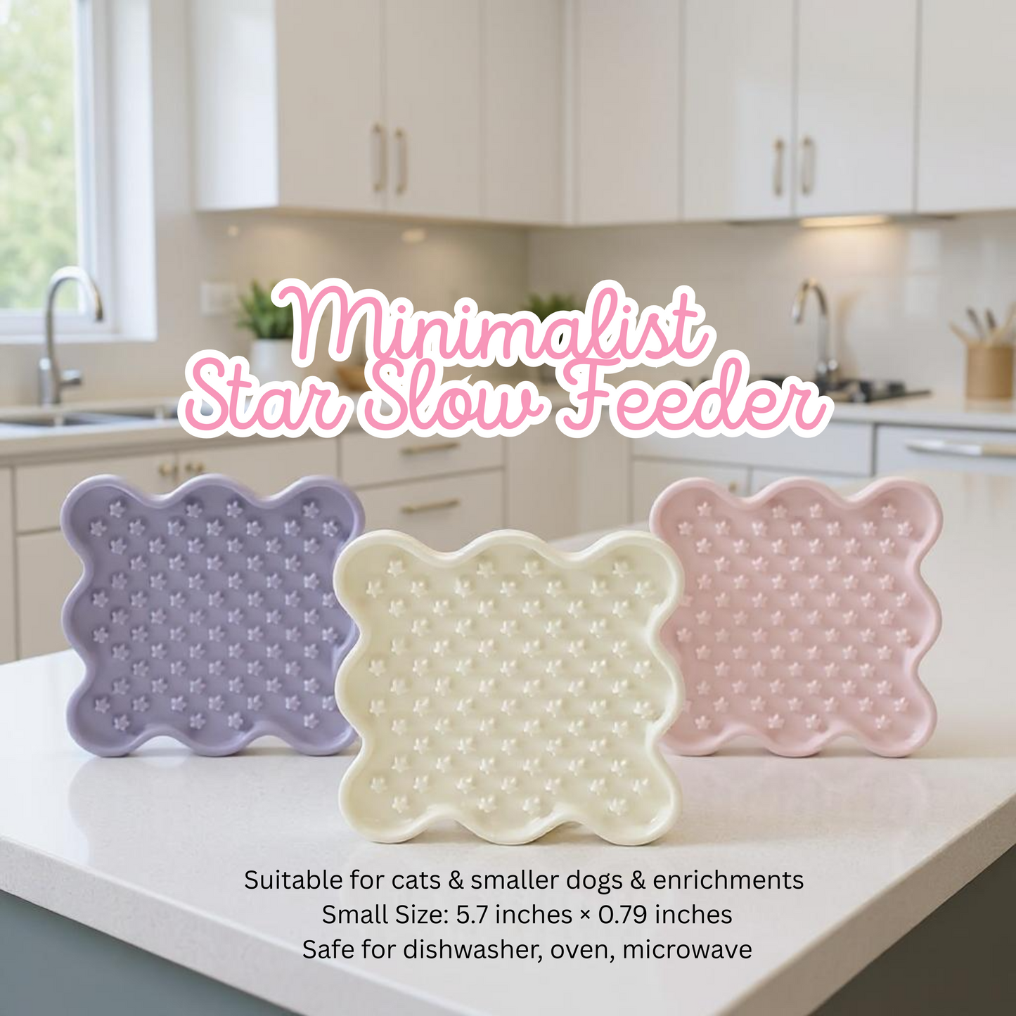 Minimalist Star Ceramic Slow Feeder| Cat & Dog Feeders | Dishwash-able | 1ct | S Size