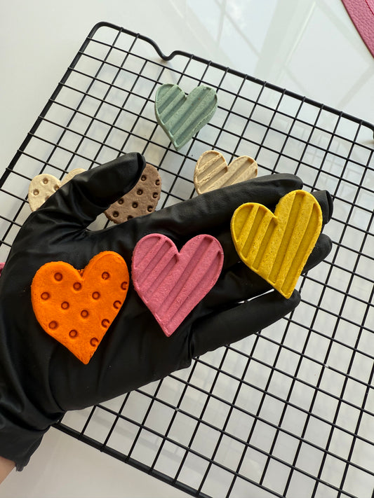 Heart Shaped Mixed Valentine's Cookies| Goat Milk Based |Crunchy |9ct | Assorted Designs