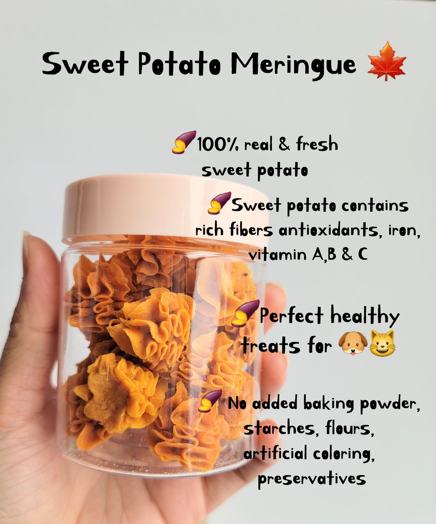 Sweet Potato Meringue| Goat Milk Based | Crunchy |1.8oz/50g