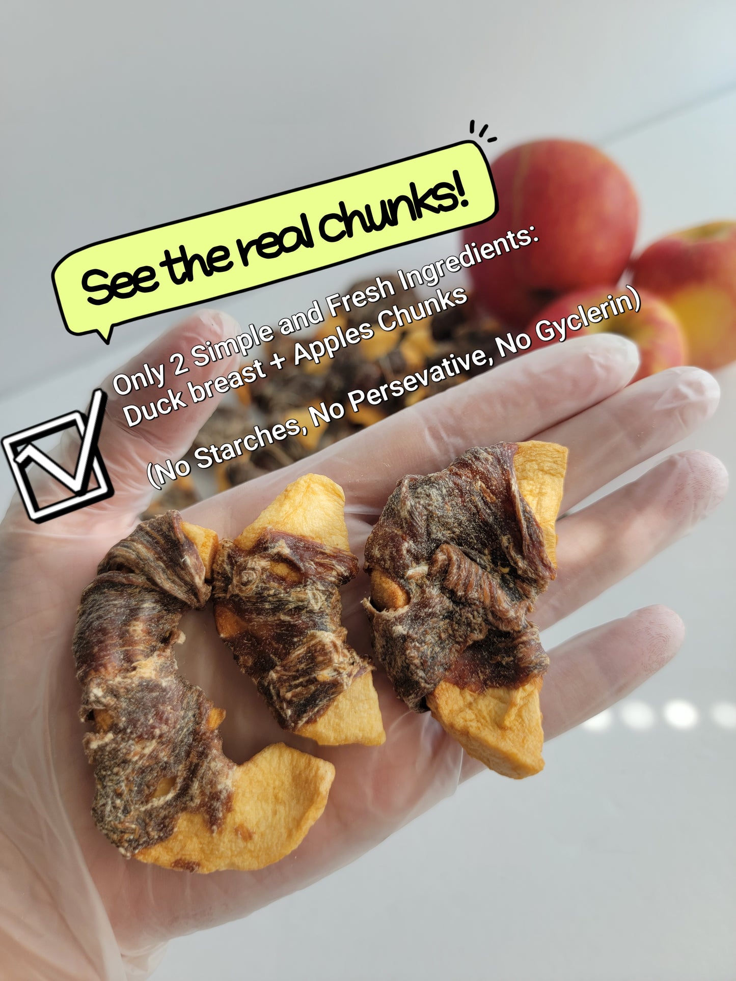 Duck Apples Bites | Protein x Superfood Based |Crunchy |1.8oz/50g