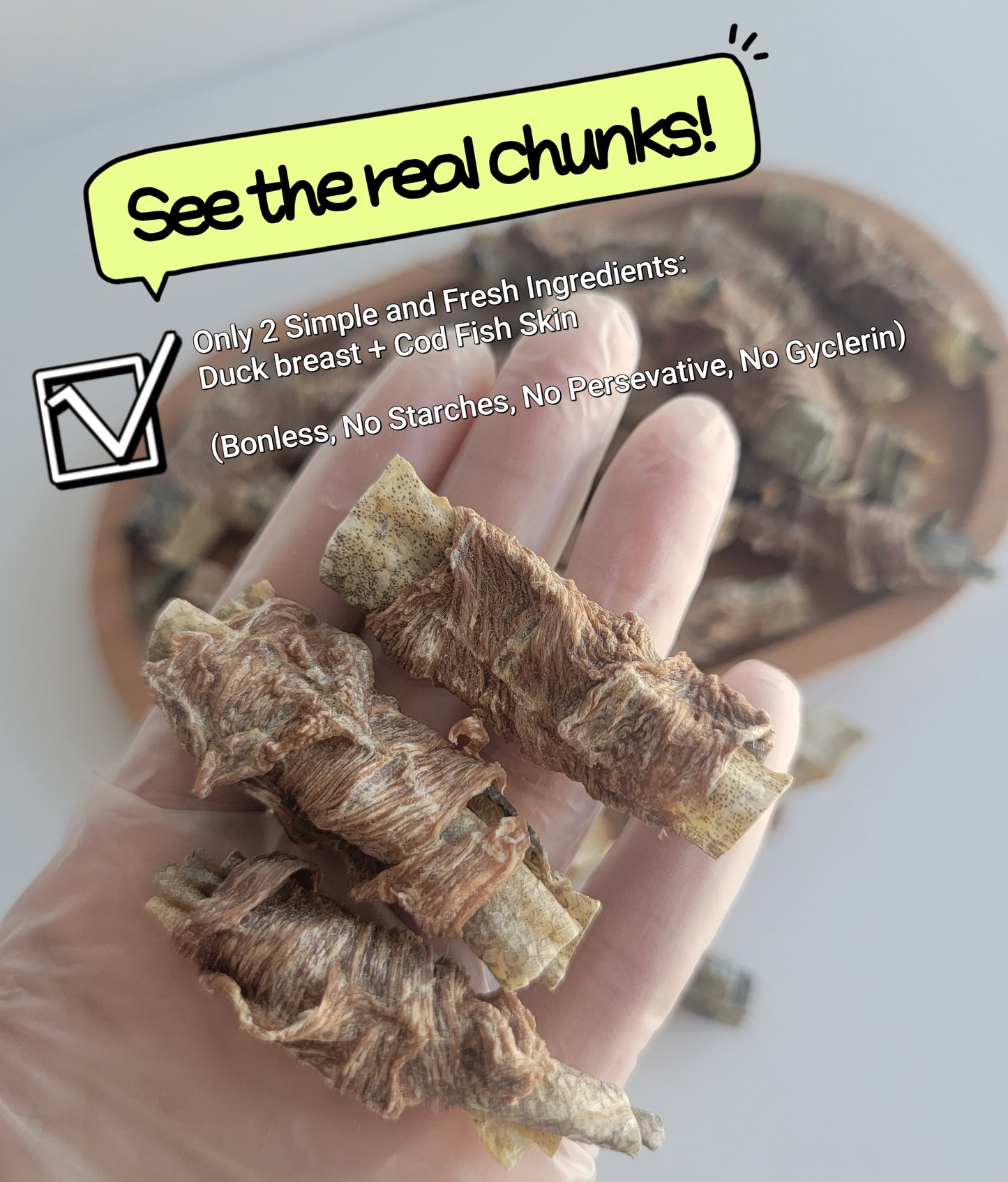 Duck Cod Fish Skin| Protein x Seafood Based |Crunchy |1.8oz/50g