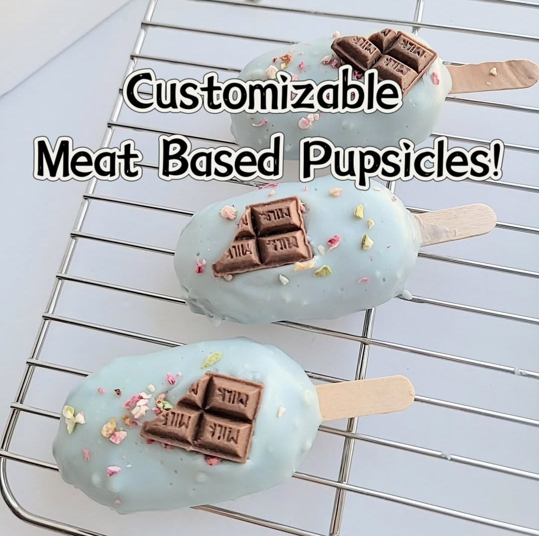 Customized Pupsicles | Dog & Cat Treats | 4ct per set | Assorted Designs | Dried Texture & No Refrigerator Needed | Nationwide Shipping