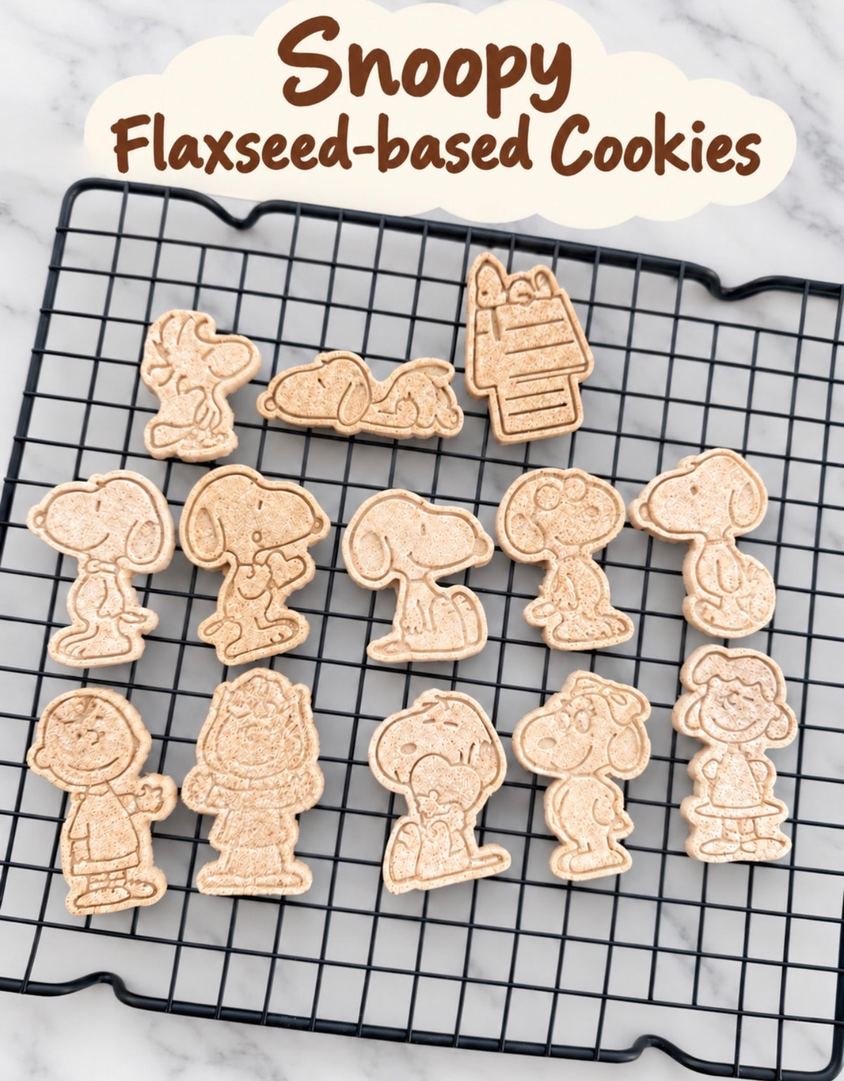 Flaxseed Snoopy– Plant Based Omega, Soft & Chewy Meat Based, 13ct, Assorted Designs