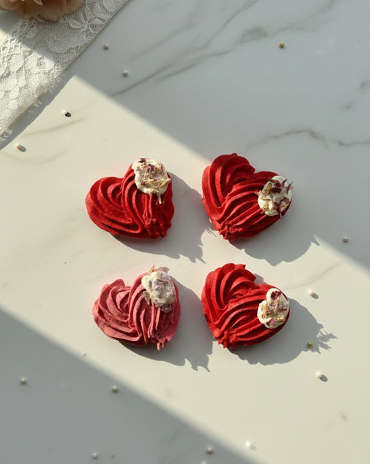 Valentine's Heart Wreath| Crunchy| Assorted Pink & Red | 4ct