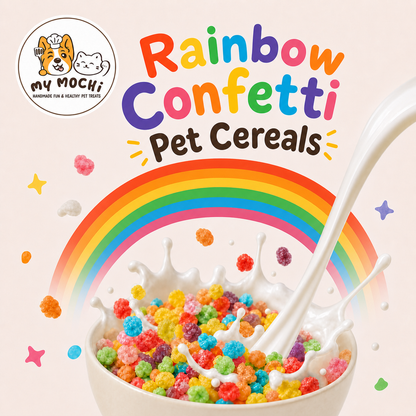 Rainbow Confetti Pet Cereals | Honey Based | Softie | Assorted Flavors | 1.98oz/56g (No Milk)