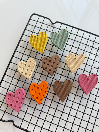 Heart Shaped Mixed Valentine's Cookies| Goat Milk Based |Crunchy |9ct | Assorted Designs