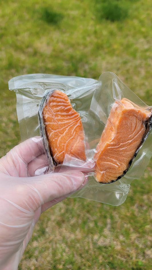 Norwegian FD Salmon Fillet (Skin-On), premium quality proteins, omega-3, excellent for skin &amp; coat,  boneless crunchy, 50g/2oz