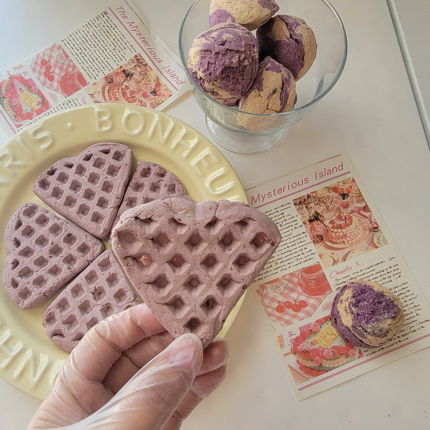 Ube Waffle & Ice Cream Topping Set, Fun Dog Treats