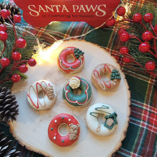 Christmas Artisan Pup Donuts Pawty Bundle, Dog Treats, 4ct/set