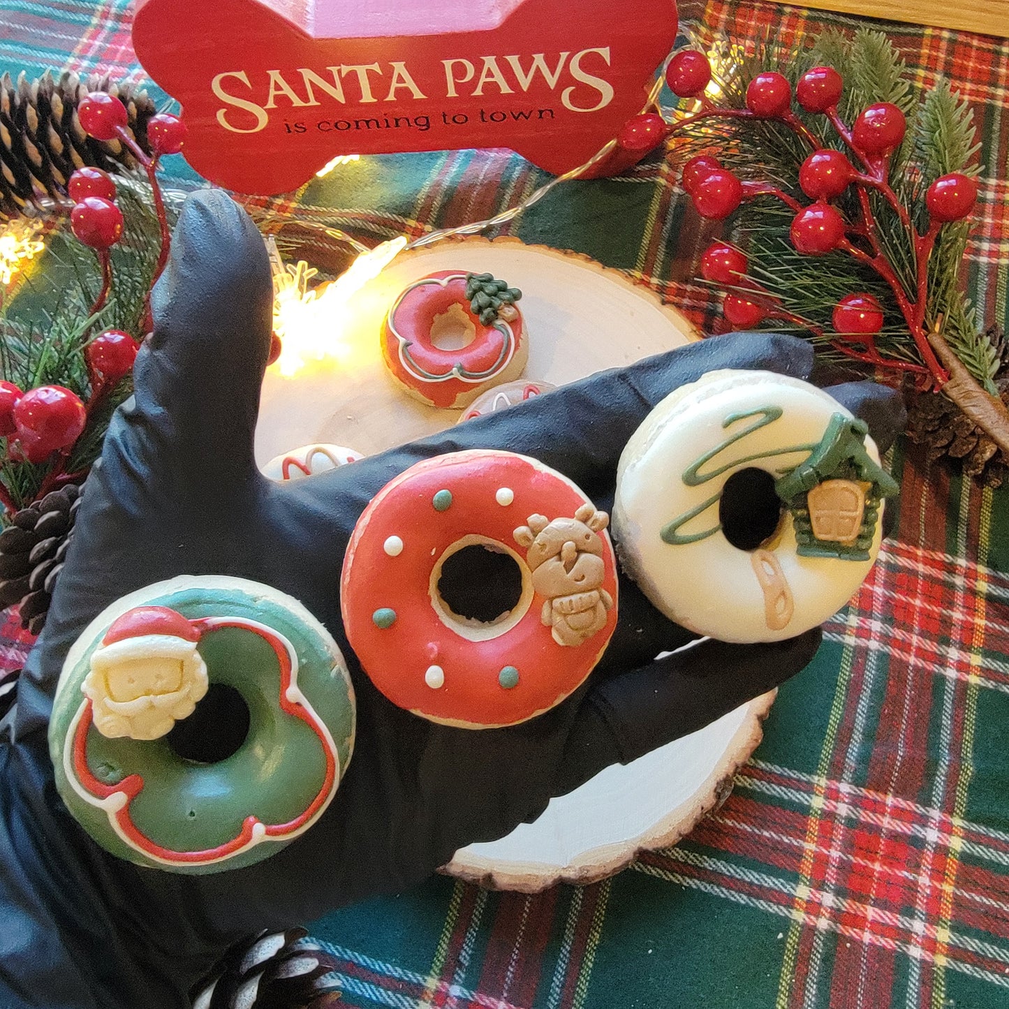 Christmas Artisan Pup Donuts Pawty Bundle, Dog Treats, 4ct/set