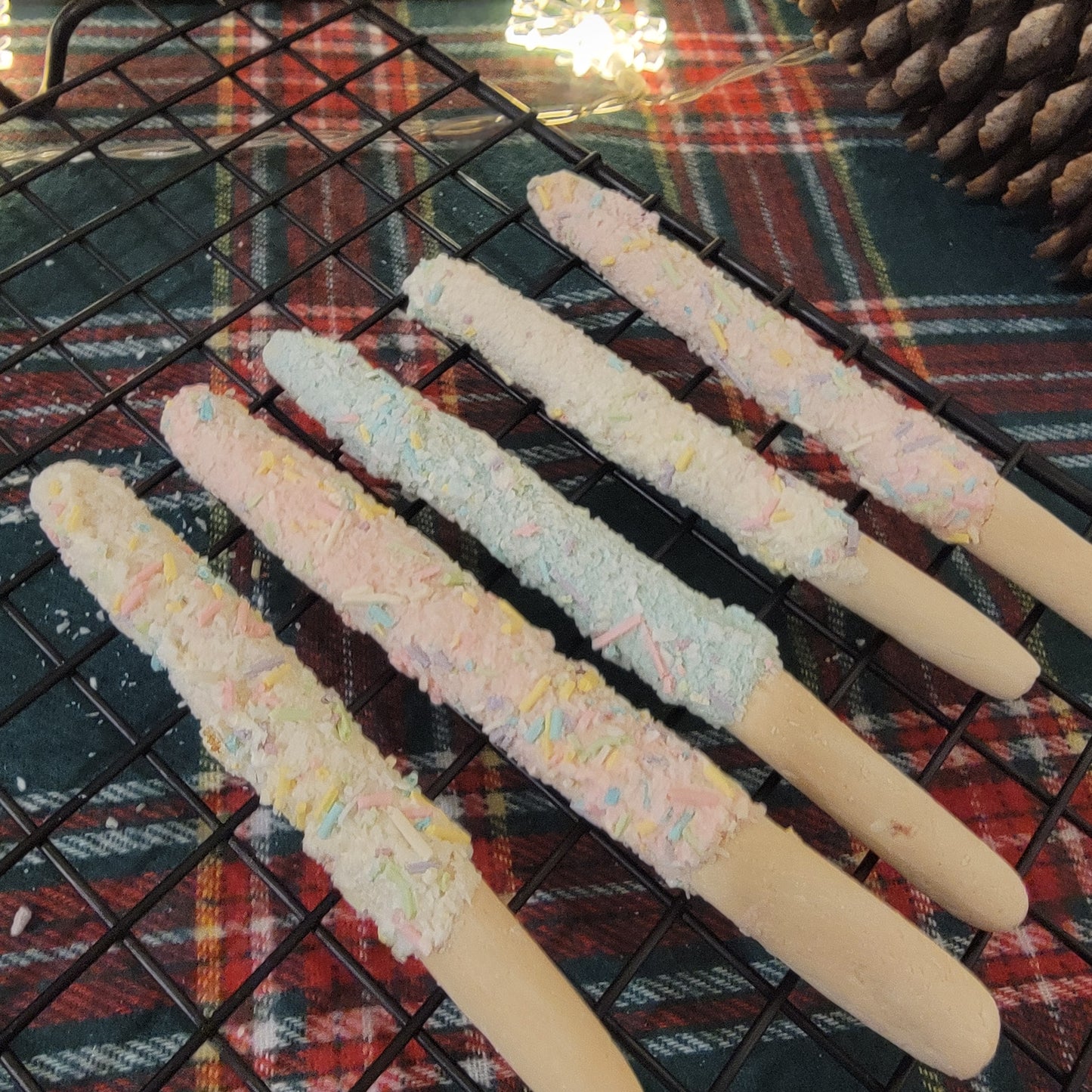 Christmas Pastel Pretzel Sticks, Pet Meat Cookies, For Dog/Cats, Assorted 6ct designs