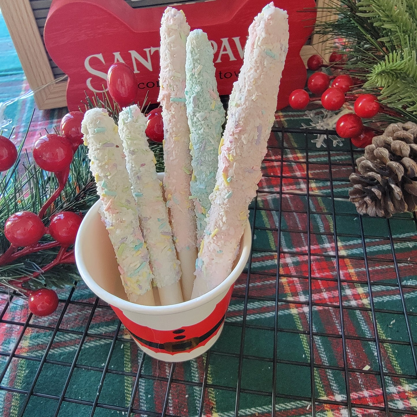 Christmas Pastel Pretzel Sticks, Pet Meat Cookies, For Dog/Cats, Assorted 6ct designs