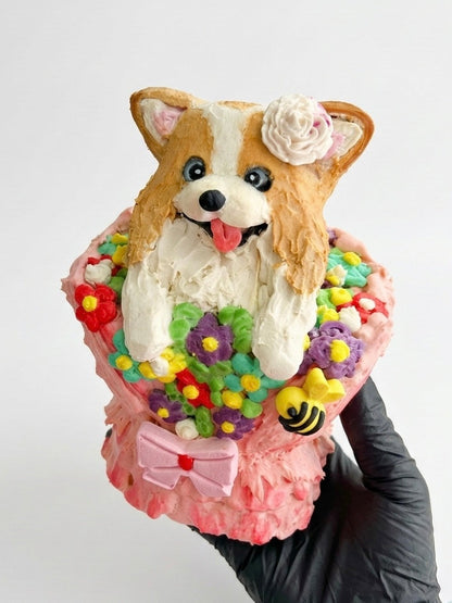 Custom Handheld Flower Bouquet | Bespoke Meat Cake Bundle | Dog & Cat Cake | Homemade Plant Based Cream Cheese X Meat