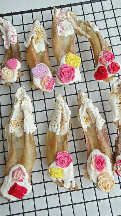 New! Artisan Rose Herbal Rabbit Ears Chew & Enrichment | Novel Meat Based |Chomper | 4ct  | Assorted Designs