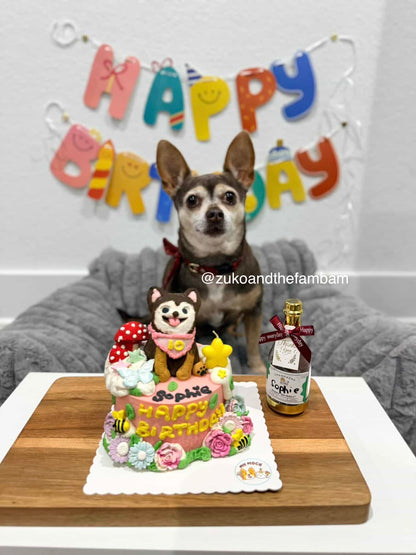 Custom Whimsical Garden Theme | Bespoke Meat Cake Bundle | Dog & Cat Cake | Homemade Plant Based Cream Cheese X Meat | ~21.1oz/600g