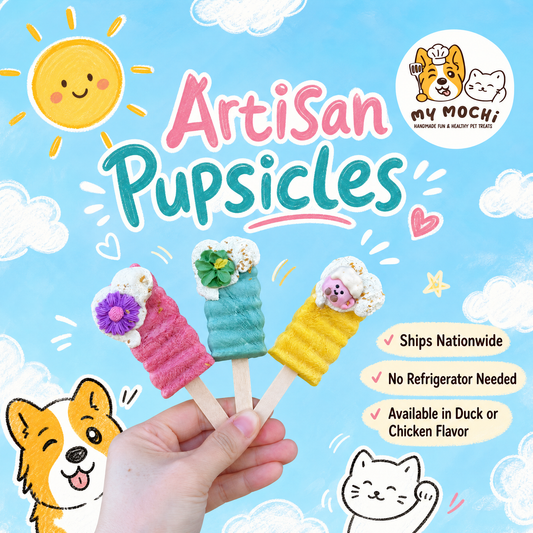 MyMochi Artisan Pupsicles | Chicken or Duck | Meat Based | Soft Crunchie | 3ct Assorted Designs
