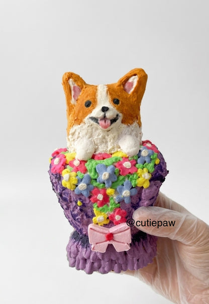 Custom Handheld Flower Bouquet | Bespoke Meat Cake Bundle | Dog & Cat Cake | Homemade Plant Based Cream Cheese X Meat