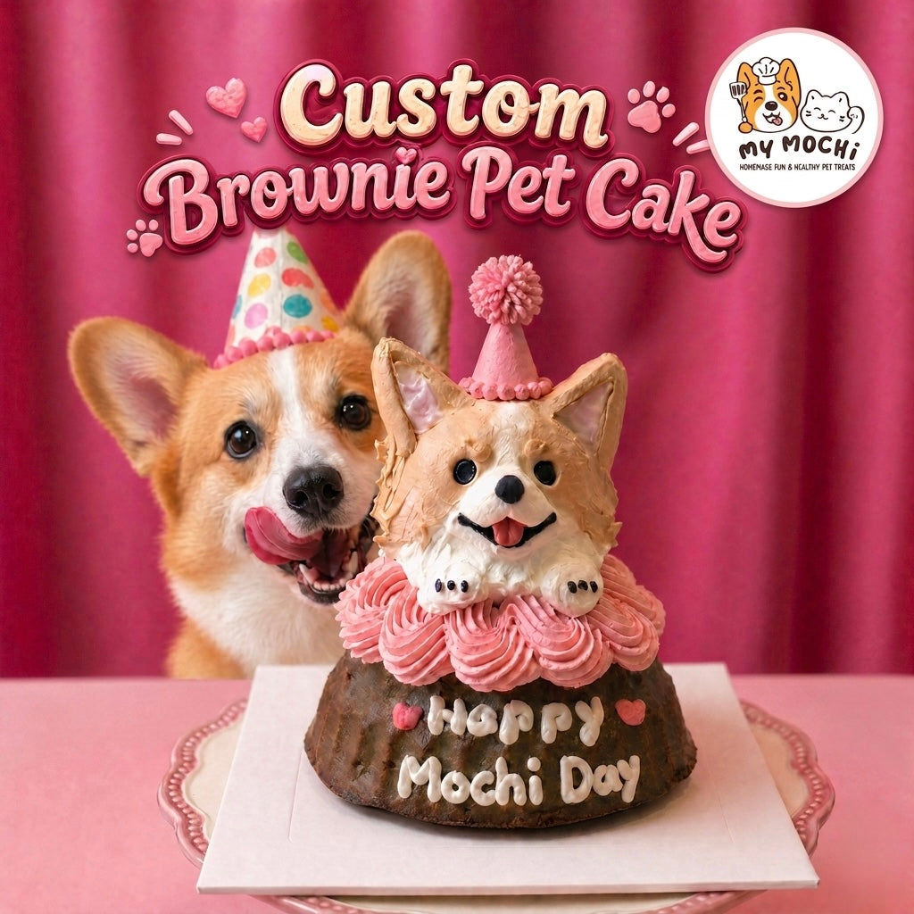 Custom Brownie Pet Cake Bundle | Dog & Cat | Homemade Plant Based Cream x Meat