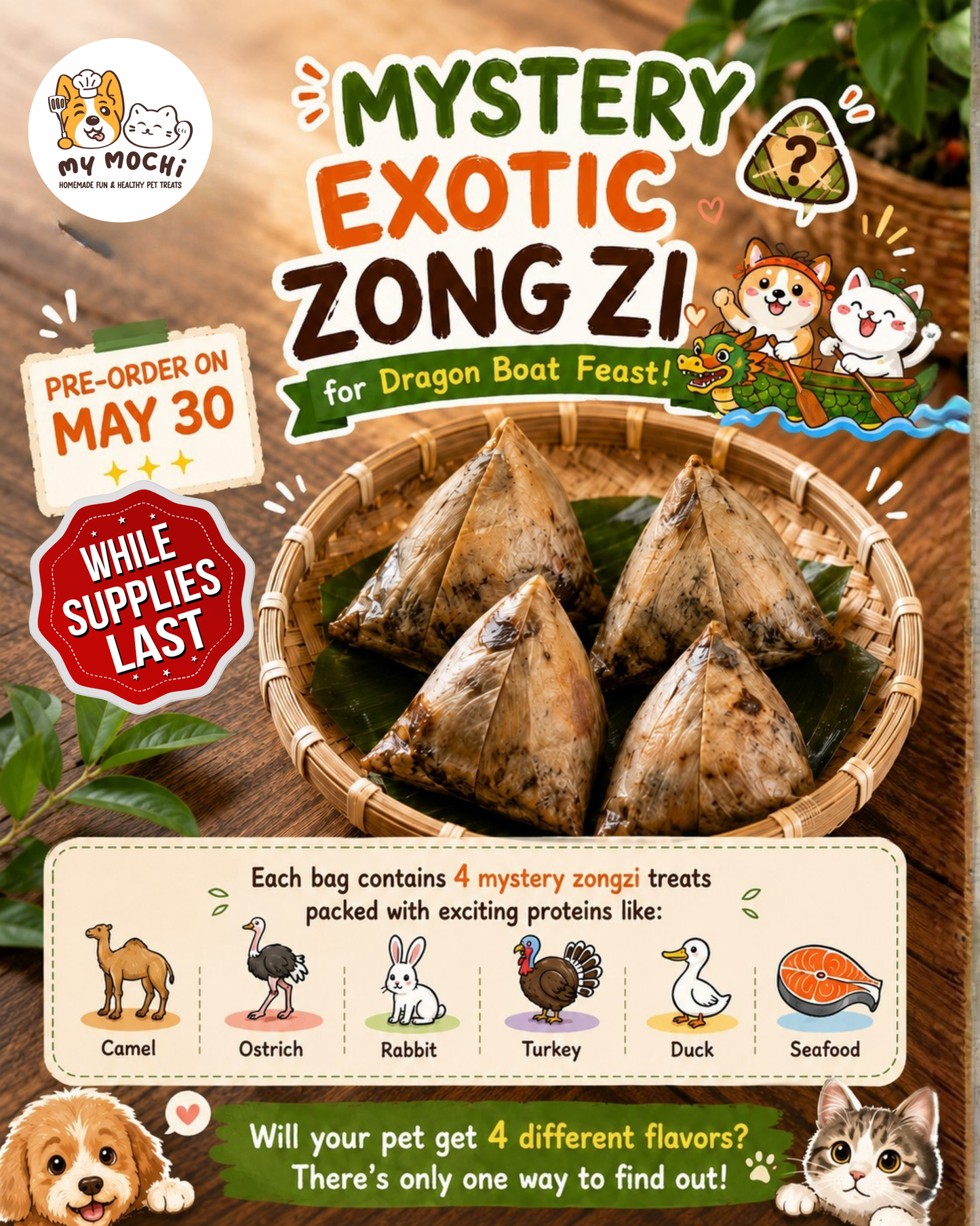 Mystery Exotic Zong Zi (Ba Zang) Basket - Limited Edition  (Pre-Order, Ship by early June)