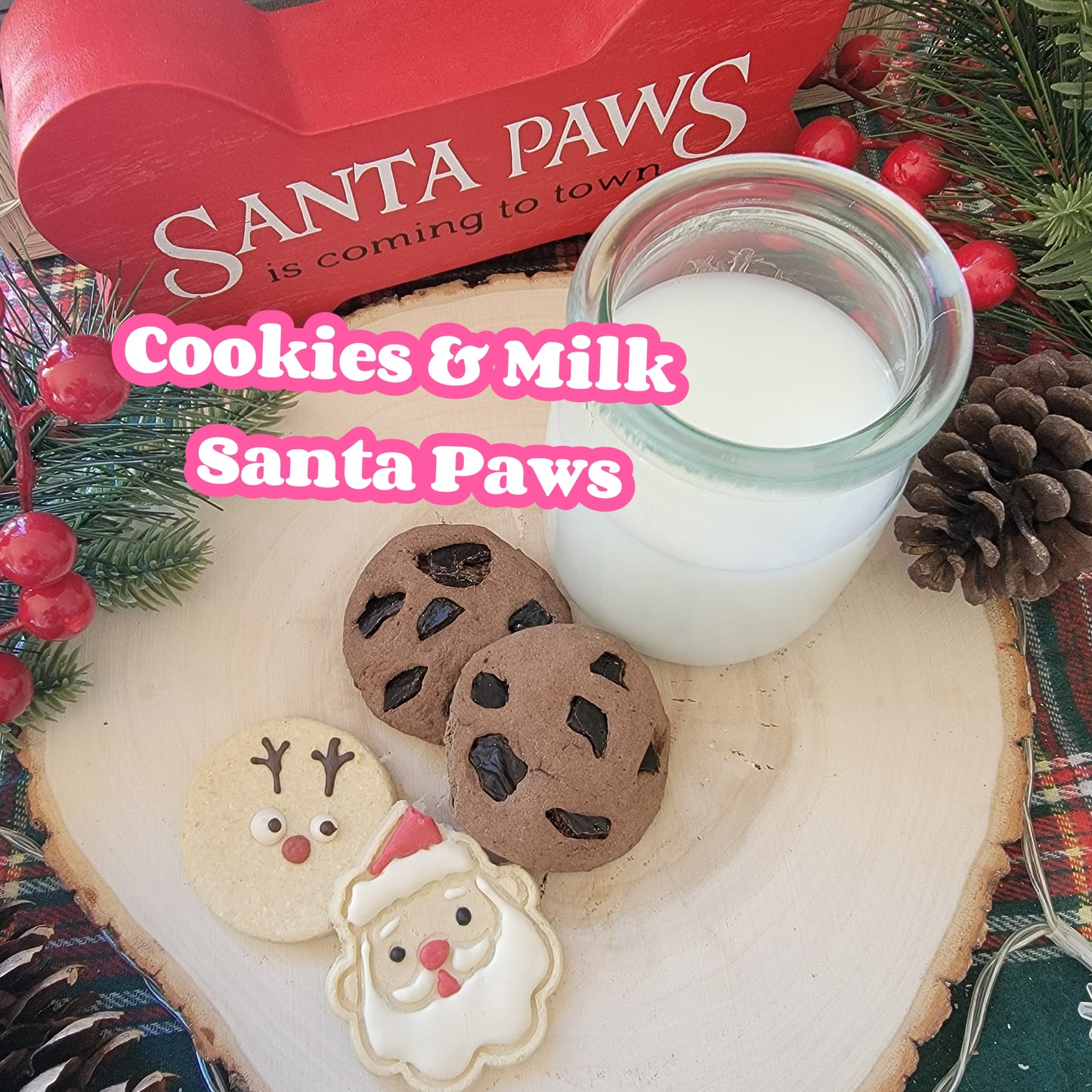 Milk & Cookies for Santa Gift Set (Life Size, Limited Edition), Dogs/Cats Meat Treats