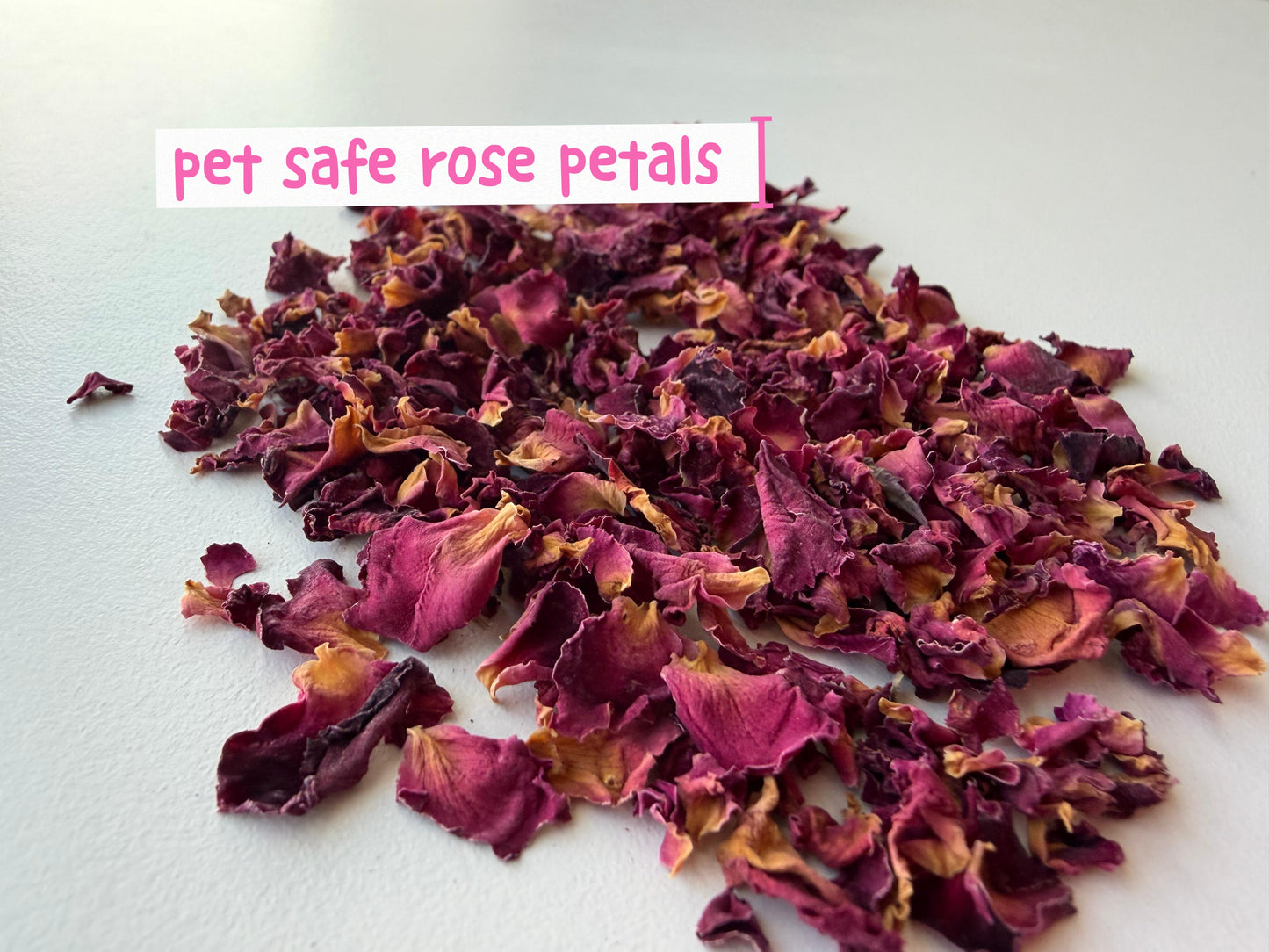 Pet Safe Small Rose Petals | Enrichment & Toppers | Plant Based | Softie | 0.7oz/20g