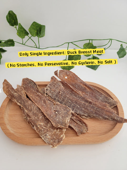 Homemade Real & Natural Duck Jerky Dog/Cat Treats (removed fat, no mixed unknown meat powders source, rich in protein)