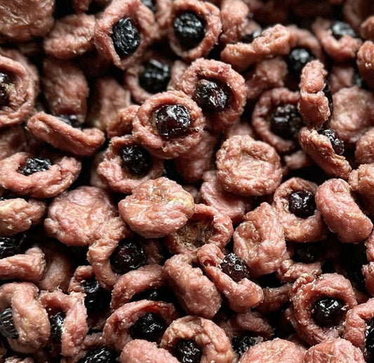 Duck Blueberries Bites, Healthy Homemade Dog Treats, 2oz (High Quality Protein, antioxidant, good for pups' eye health)