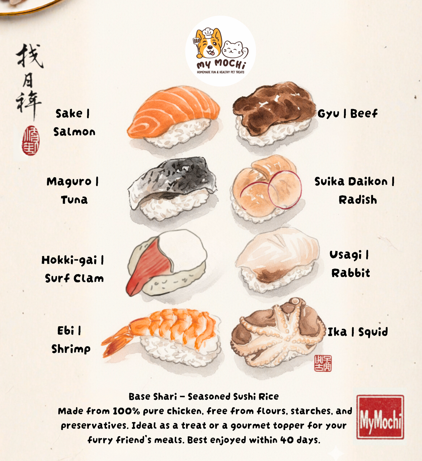 Pawmakase Sushi Platter At Home (Life-size) | Softie & Crunchy | Whole Set 8 Kinds | LIMITED EDITION