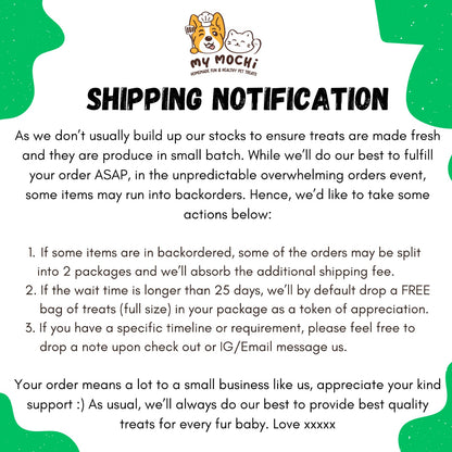 Lunar New Year, Pet Mandarin Orange Cookies| Meat Based |Softie | 6ct