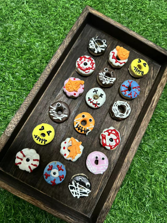 Mini Spooky Donuts, Healthy Cat/Dog Treats, Enrichment Fun Treats (7ct)