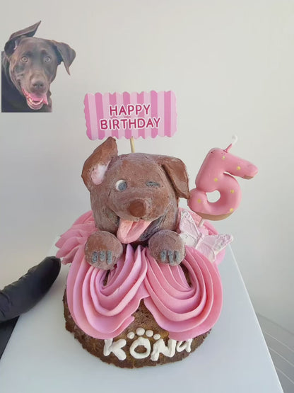 Custom Brownie Pet Cake Bundle | Dog & Cat | Homemade Plant Based Cream x Meat