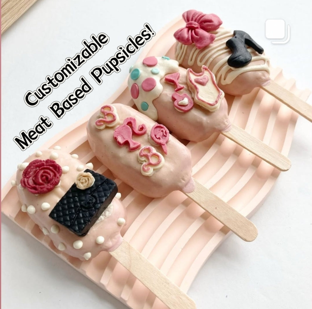 Customized Pupsicles | Dog & Cat Treats | 4ct per set | Assorted Designs | Dried Texture & No Refrigerator Needed | Nationwide Shipping