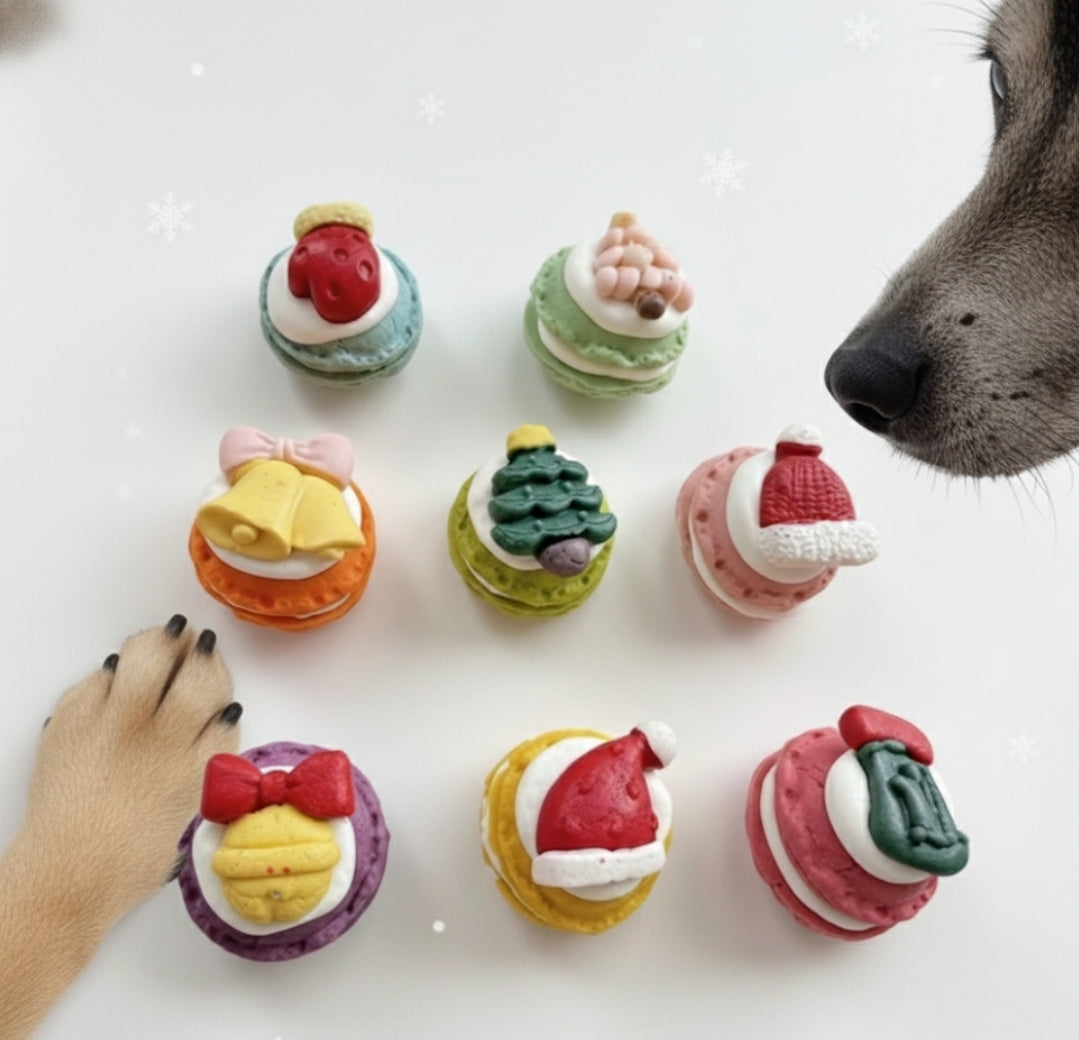 Artisan Christmas Macarons Edition | Meat Based | Chomper (dog) | 7ct | Assorted Flavors
