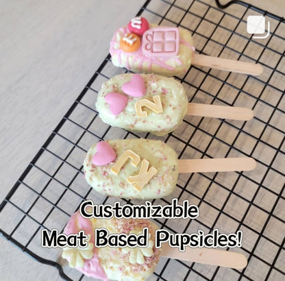 Customized Pupsicles | Dog & Cat Treats | 4ct per set | Assorted Designs | Dried Texture & No Refrigerator Needed | Nationwide Shipping