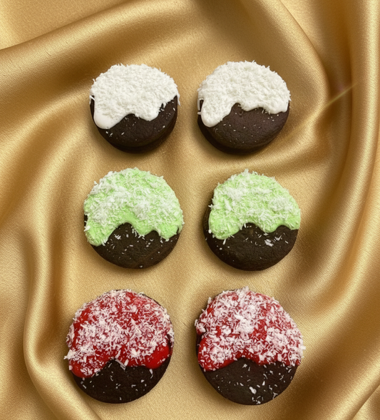 Festive Hot Fudge Covered Cookies (double layers of duck meat based) | Assorted Flavors & Designs | 3ct